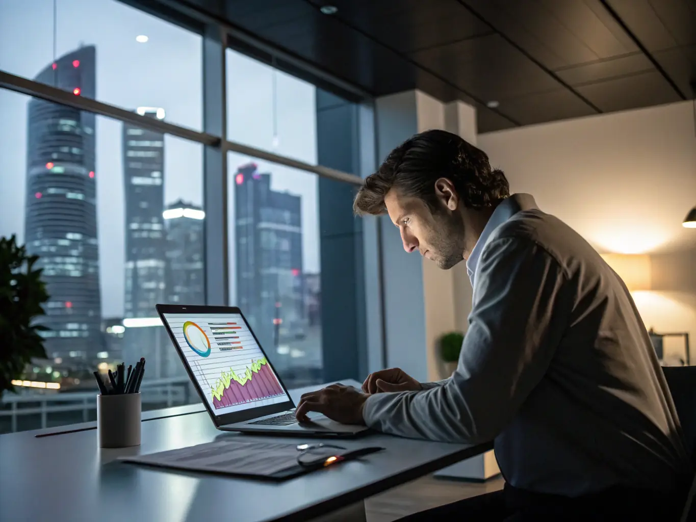 An image of a business analyst presenting data-driven insights and recommendations to a client during a business review meeting.